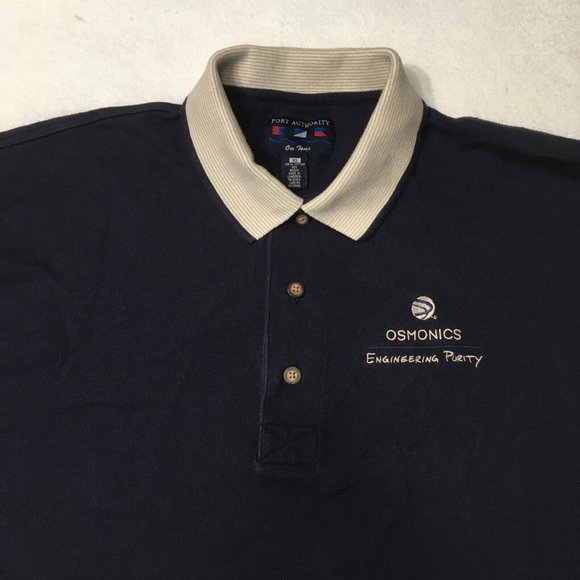 VINTAGE 80s Port Authority On Tour osmonics engineering Polo Shirt RARE Men’s - Picture 7 of 7
